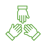 Icono trabajando en equipo